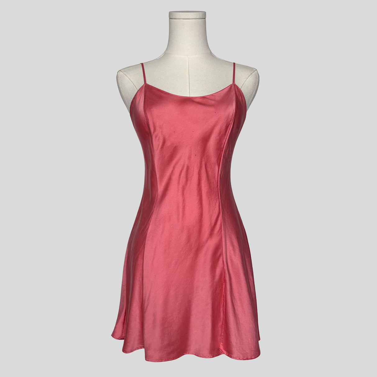 Silk slip dress in pink