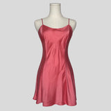 Silk slip dress in pink