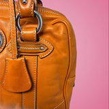 Christian Dior Orange Leather Top Handle Bag