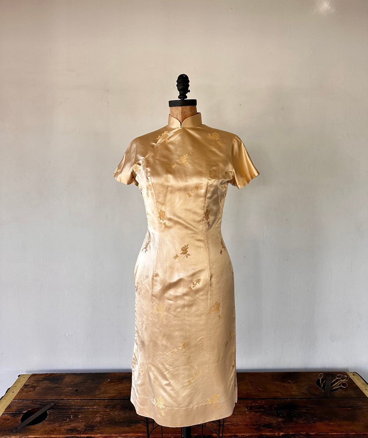 Champagne Mandarin collar  Dress