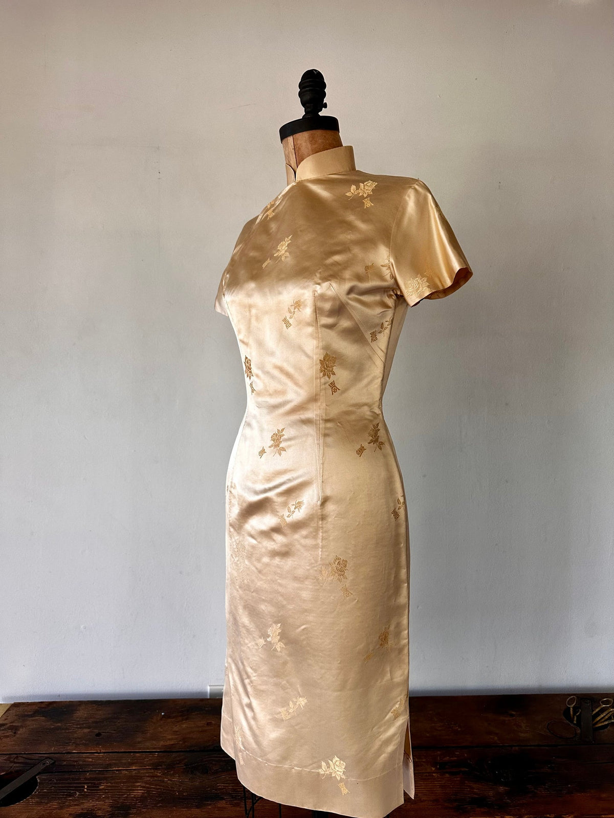 Champagne Mandarin collar  Dress