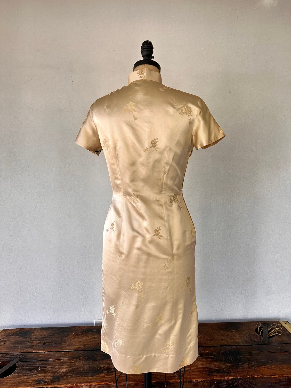 Champagne Mandarin collar  Dress