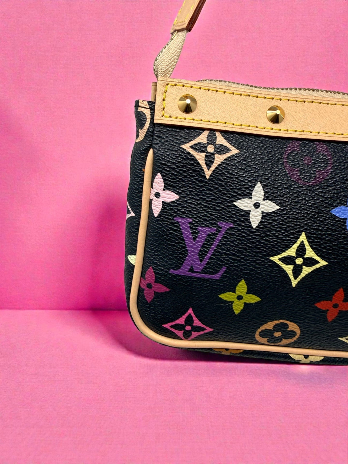 Louis Vuitton Murakami Black Multi Monogram Pochette