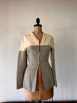 2017 Narisco Rodriguez	Color Block Silk Linen Blazer