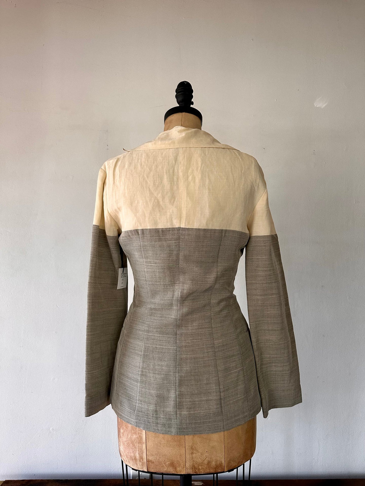 2017 Narisco Rodriguez	Color Block Silk Linen Blazer