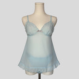 Sheer ruffled cami and matching panties set