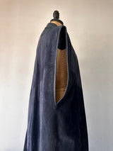 1980 Batya Navy Suede Long Vest Trench