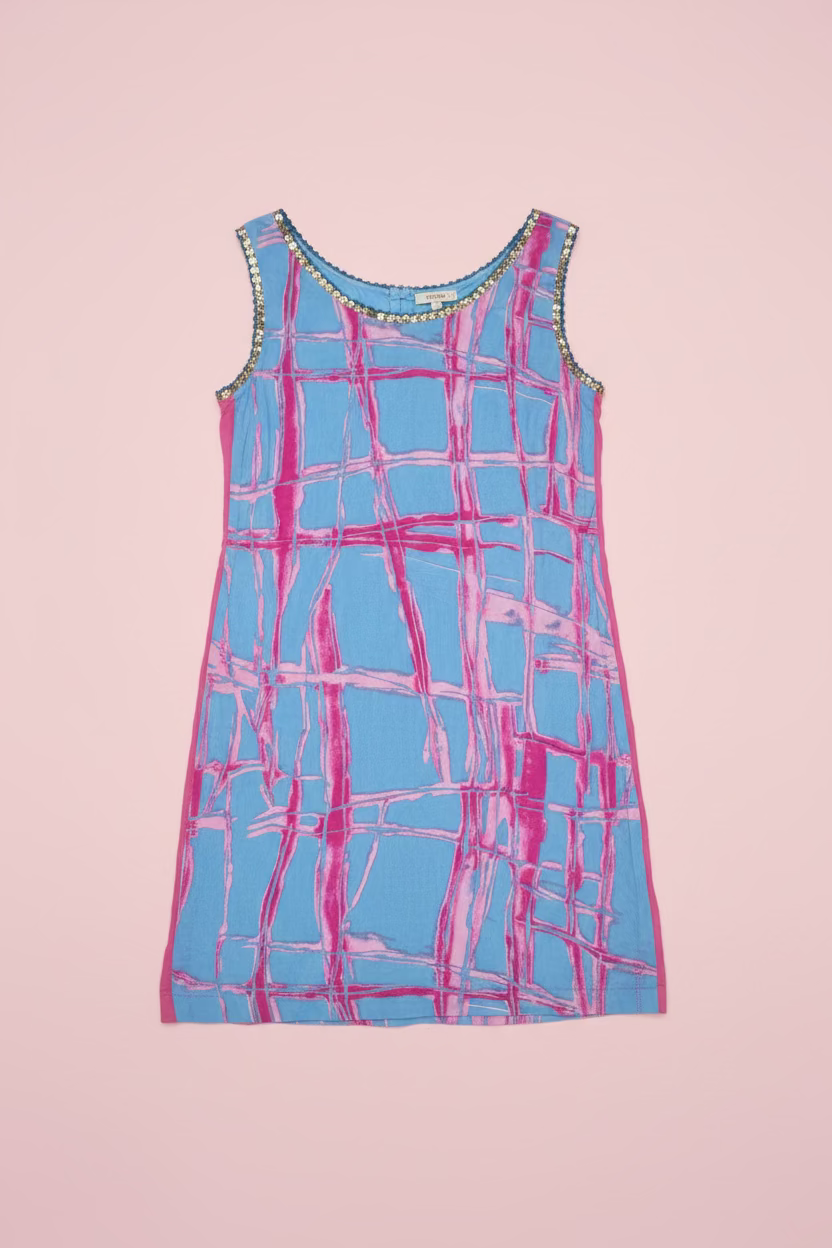 Custo Barcelona Sequin Fringe Printed Mini Dress