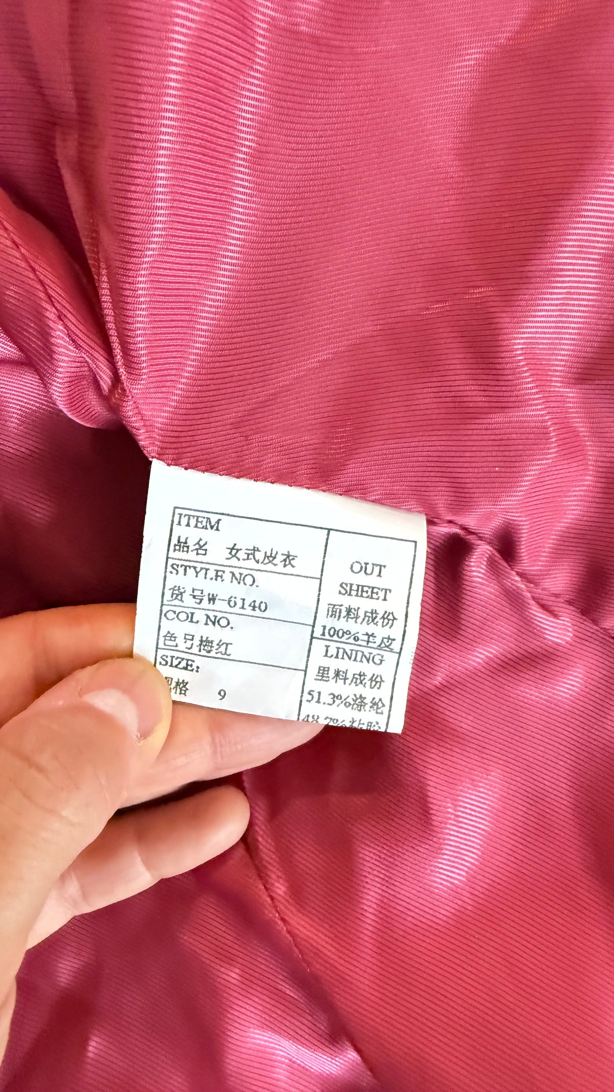 Vintage Hot Pink Leather Moto Jacket