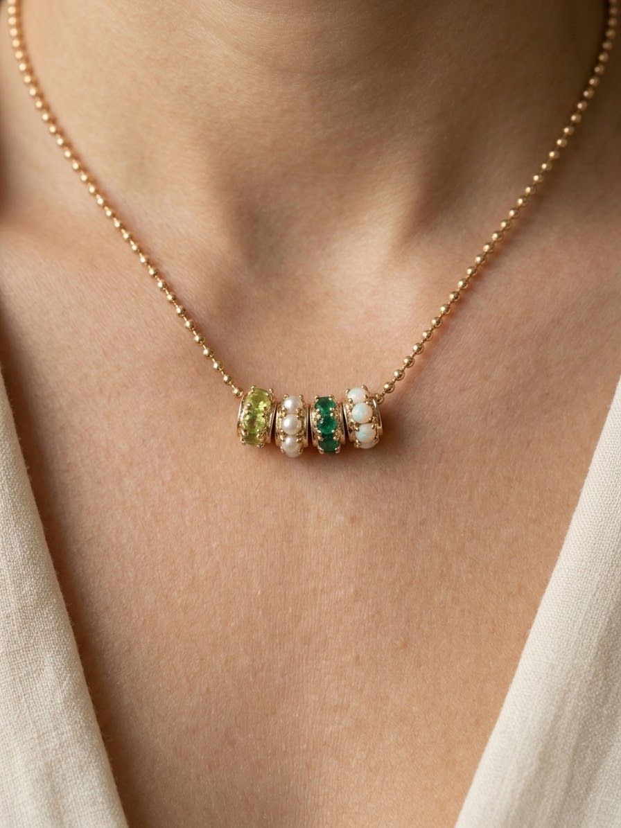 14K Peridot Rondelle Charm