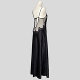 Backless silky gown in black