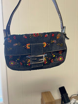 Fendi Baguette Denim Beaded