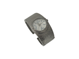 Silver Cuff Watch with White Watch Face