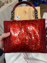 Dior Red patent malice mini tote