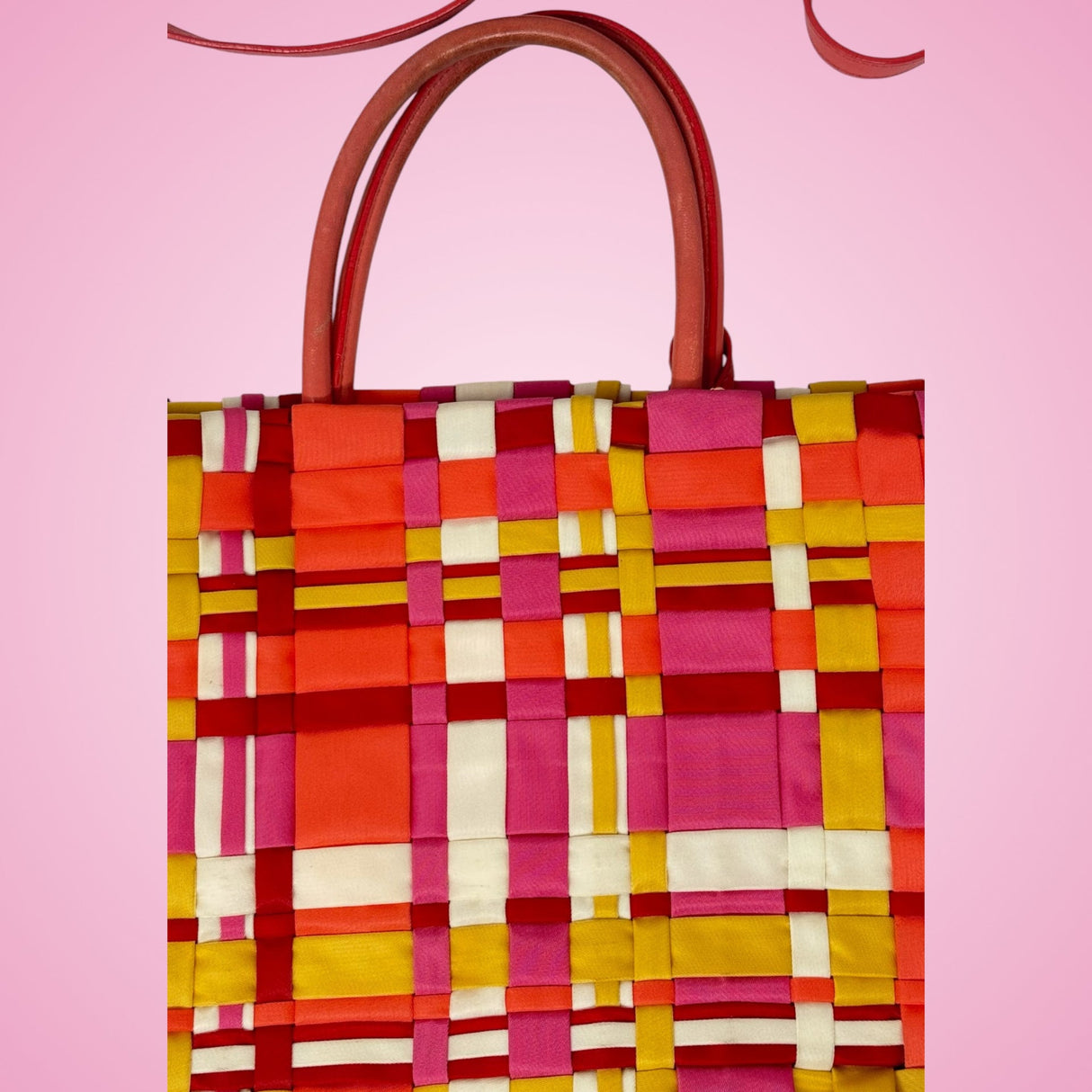 Prada Woven Tessuto Colorful Tote (comes with duster)