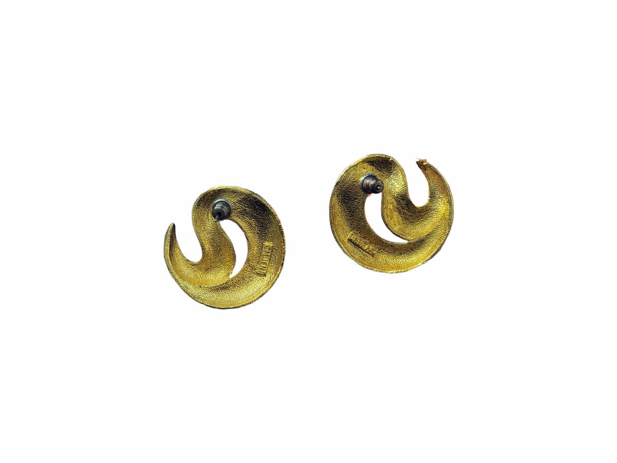 Matte Gold Large Swirl Earrings