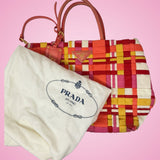 Prada Woven Tessuto Colorful Tote (comes with duster)
