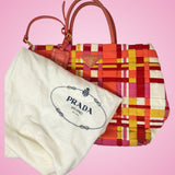Prada Woven Tessuto Colorful Tote (comes with duster)