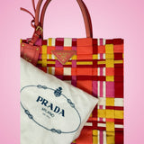 Prada Woven Tessuto Colorful Tote (comes with duster)