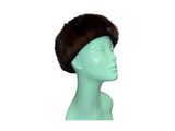 Mink Fur Pillbox Hat with Black Leather Trim
