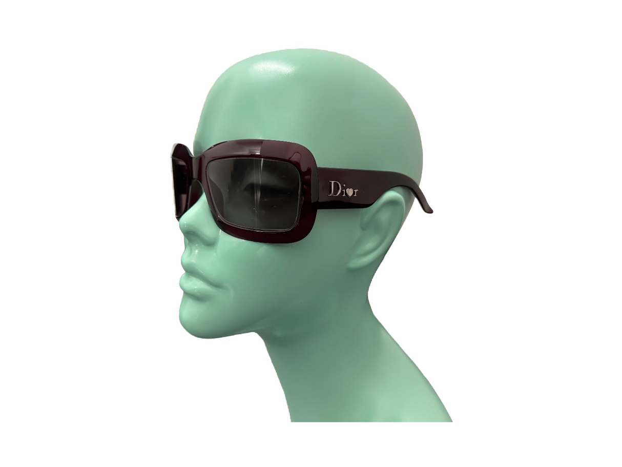 DIOR Burgundy Extralight2 Oversized Sunglasses