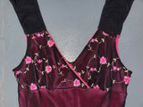 Black and Pink Mesh Floral Babydoll Dress