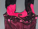 Black and Pink Mesh Floral Babydoll Dress