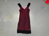Black and Pink Mesh Floral Babydoll Dress