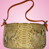 Fendi Selleria Orange Python Baguette