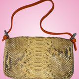 Fendi Selleria Orange Python Baguette