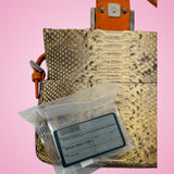 Fendi Selleria Orange Python Baguette