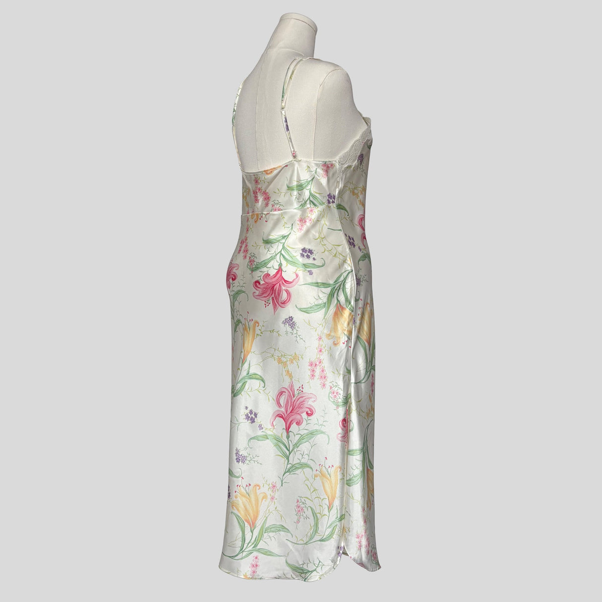 Floral lace trim gown