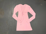 Light Pink O-Ring Long Sleeve Mini Dress