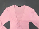 Light Pink O-Ring Long Sleeve Mini Dress