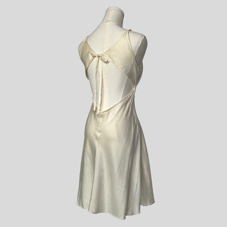 Backless silk slip in cream