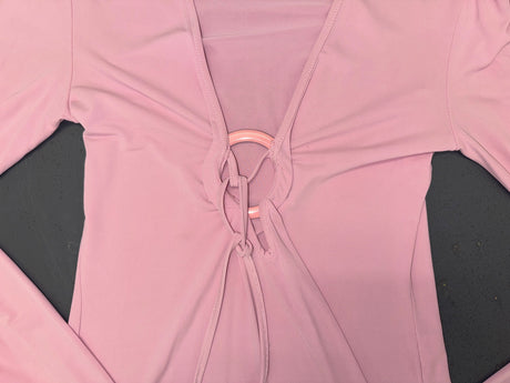 Light Pink O-Ring Long Sleeve Mini Dress