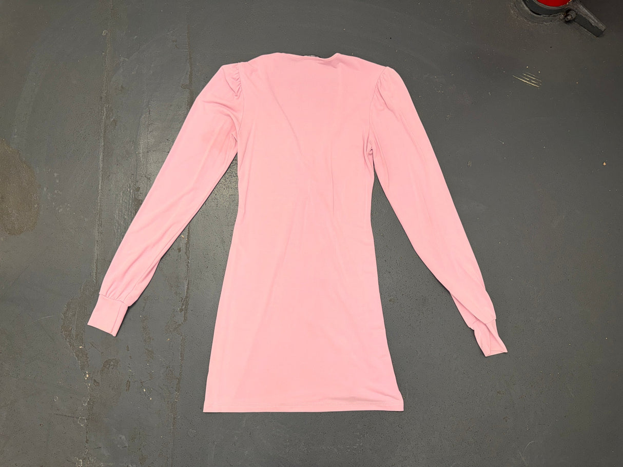 Light Pink O-Ring Long Sleeve Mini Dress