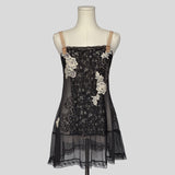 Delicate sheer lace slip