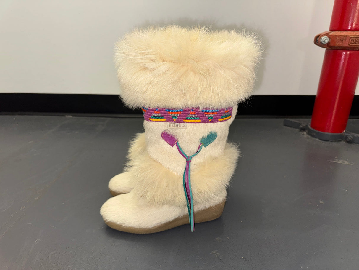 Off-White Fur Tall Winter Snow Boots US 6