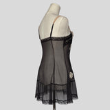 Delicate sheer lace slip