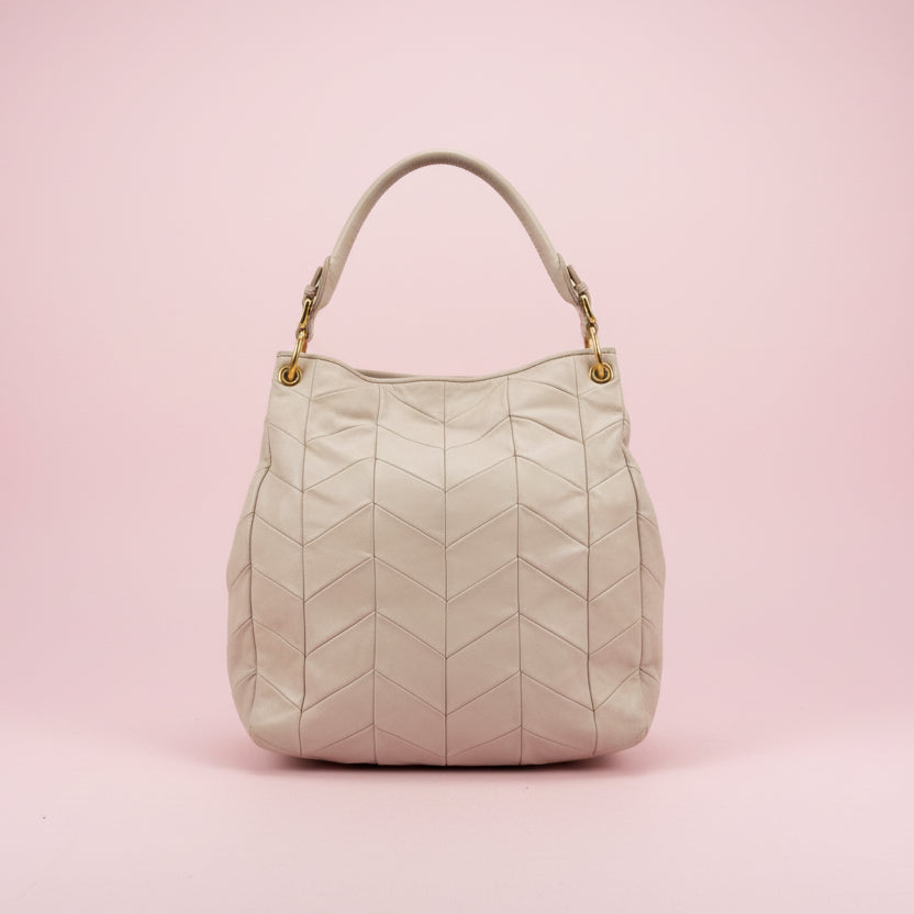 Miu Miu Nappa Patch Tote White