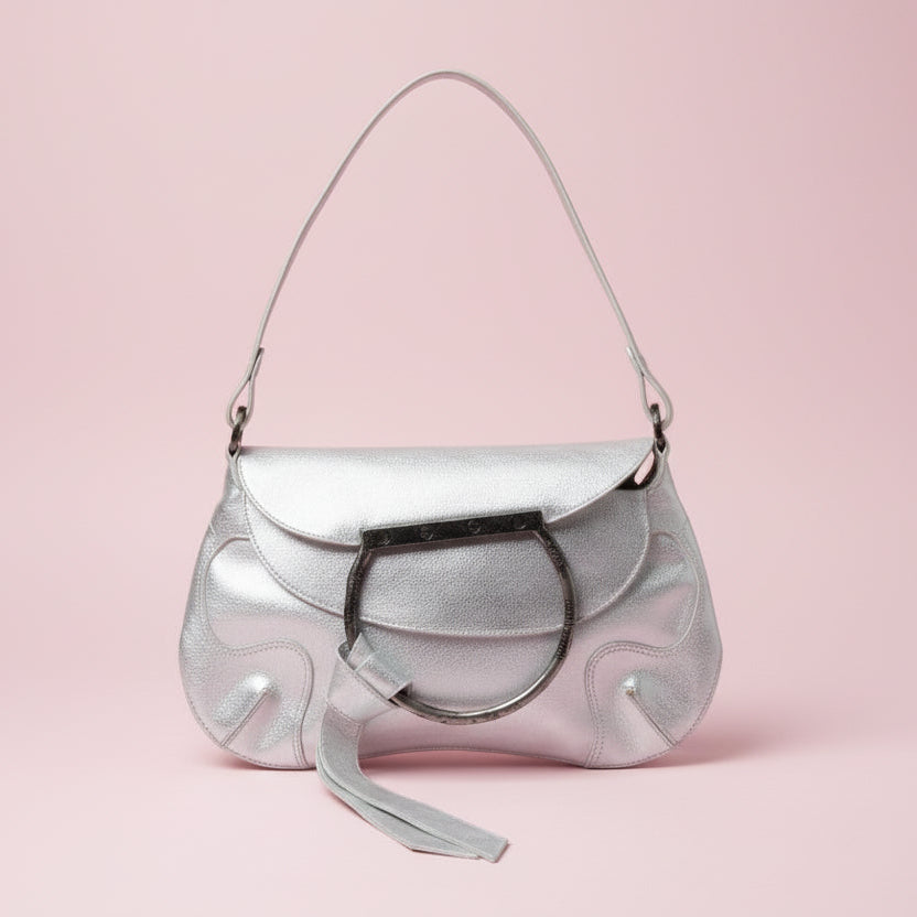 Roberto Cavalli Silver Shoulder Bag