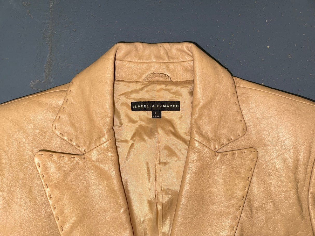 ISABELLA DEMARCO Light Brown Leather Blazer