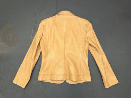 ISABELLA DEMARCO Light Brown Leather Blazer