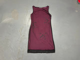 Purple Mesh Mini Shift Dress