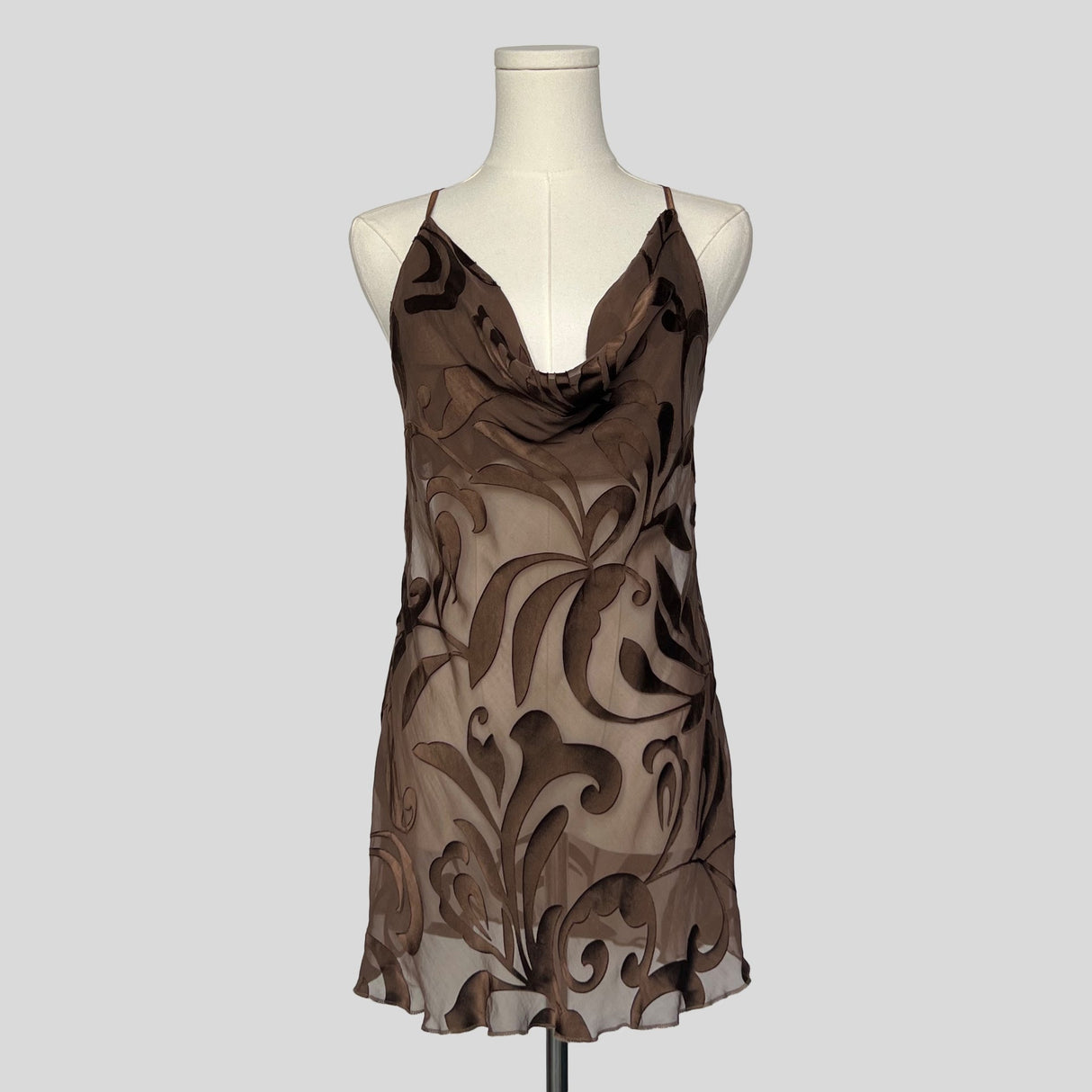 Tropical sheer backless burnout dress