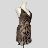Tropical sheer backless burnout dress
