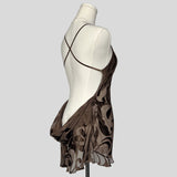 Tropical sheer backless burnout dress