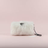Prada White Fur Clutch Bag