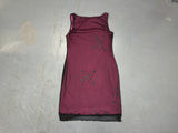 Purple Mesh Mini Shift Dress